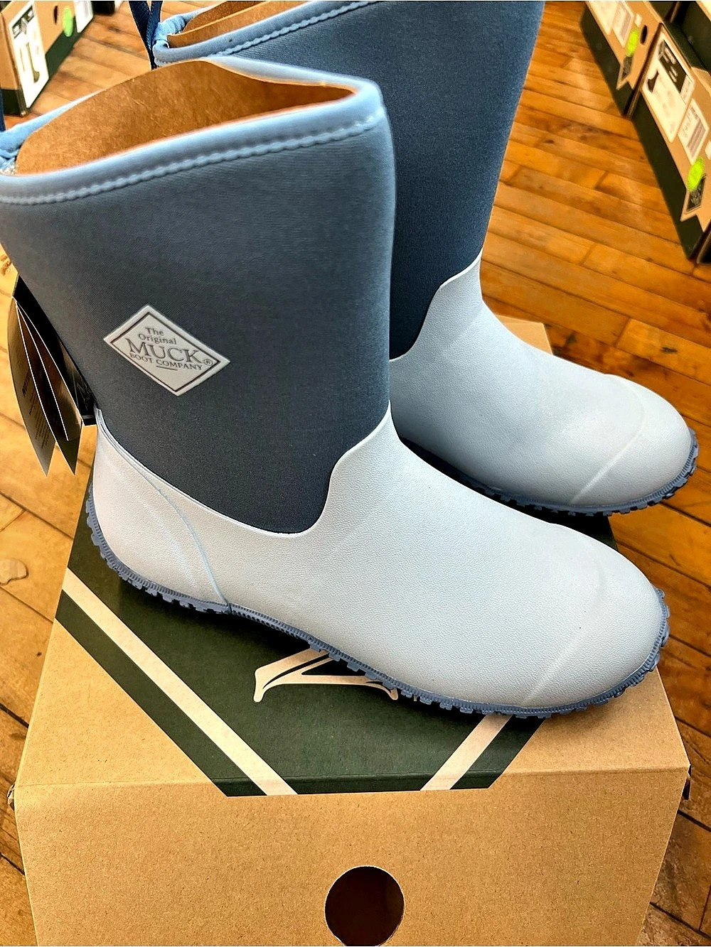Muck Boot Company MM2MW20 Women's Blue & White Rain Boots US 9M NWT